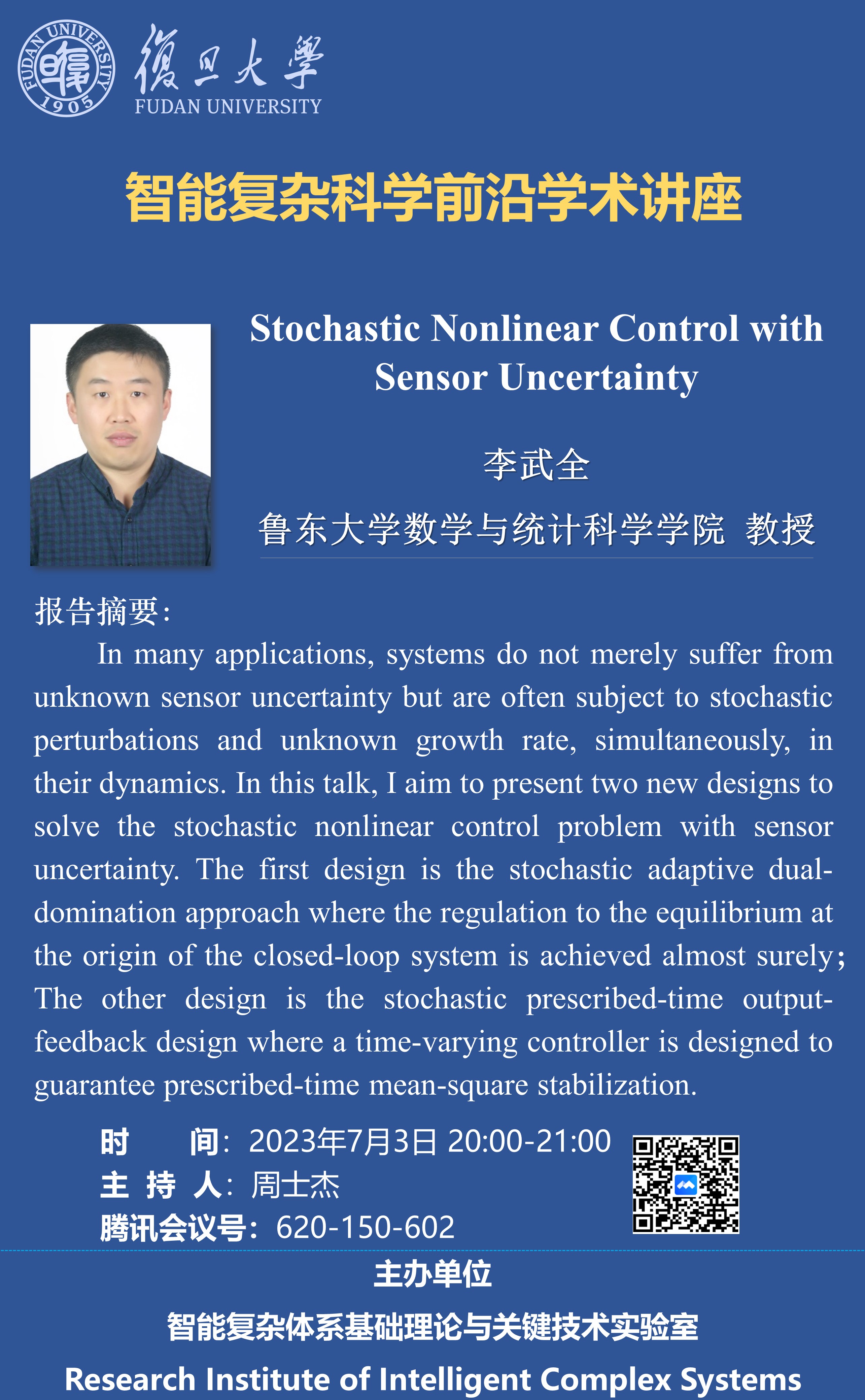  stochastic nonlinear control with sensor uncertainty